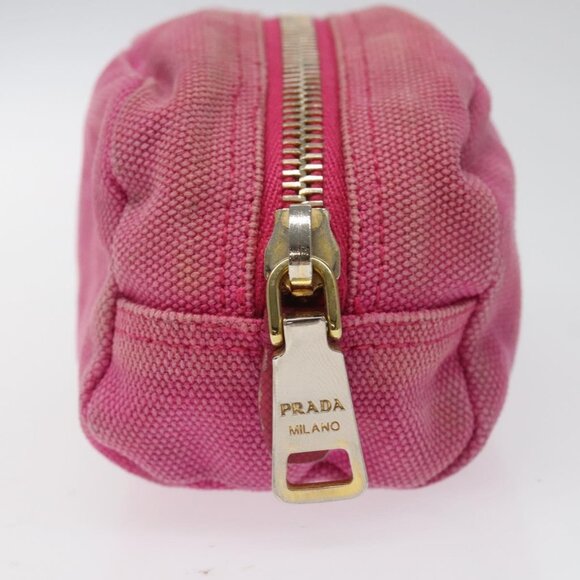 PRADA Pouch Canvas Pink Gold Auth hk2039 - Picture 5 of 13